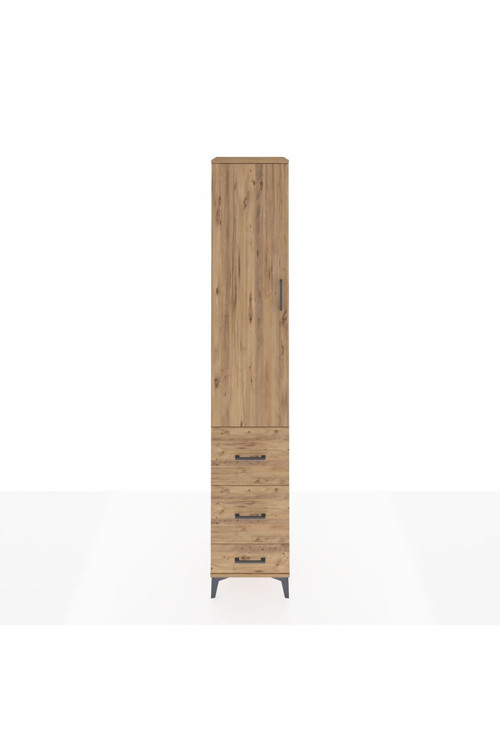 Hyperion Dolap 2 Raflı 3 Çekmeceli 1 Askılı 44 x 44 x 243 cm Çam - Çam