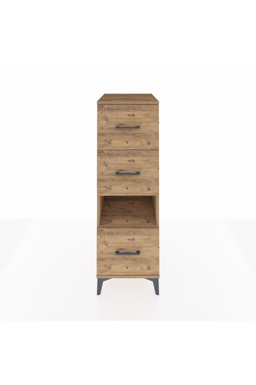 Kronos Dolap Tek Raflı 3 Çekmeceli 44x59x134 Çam-Çam