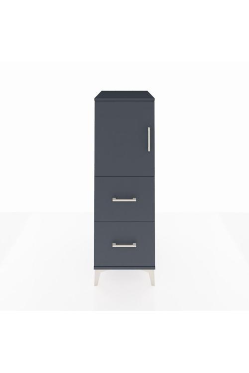Kronos Dolap 1 Raflı 2 Çekmeceli 1 Kapaklı 44 x 59 x 134 cm Antrasit - Antrasit