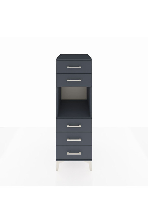 Kronos Dolap 1 Raflı 5 Çekmeceli 44 x 59 x 134 cm Antrasit - Antrasit