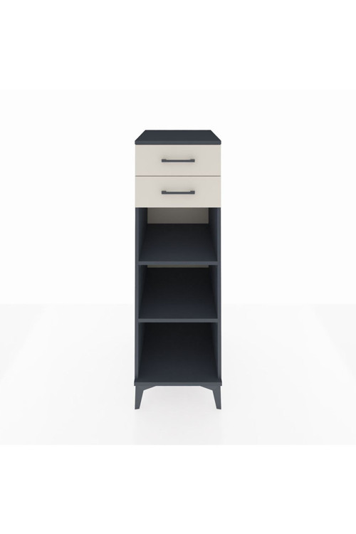 Kronos Dolap 2 Raflı 2 Çekmeceli 44x59x134 Antrasit-Aytaşı
