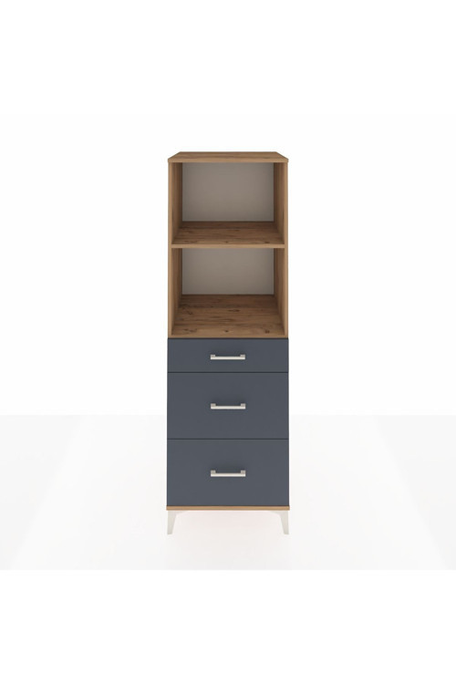 Kronos Dolap 2 Raflı 3 Çekmeceli 60 x 59 x 182 cm Çam - Antrasit