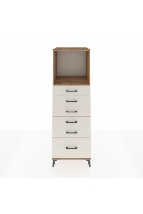 Kronos Dolap 1 Raflı 6 Çekmeceli 60 x 59 x 182 cm Çam - Aytaşı