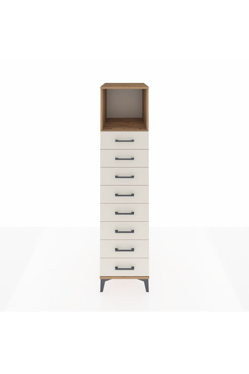 Kronos Dolap 1 Raflı 8 Çekmeceli 44 x 59 x 182 cm Çam - Aytaşı