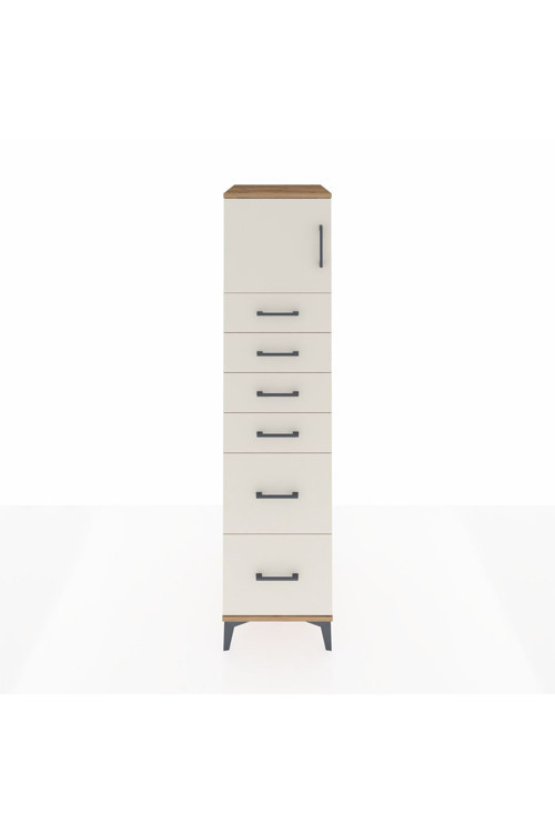 Kronos Dolap 1 Raflı 6 Çekmeceli 1 Kapaklı 44 x 59 x 182 cm Çam - Aytaşı