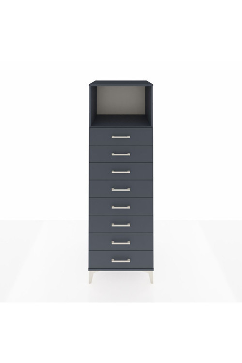 Kronos Dolap 1 Raflı 8 Çekmeceli 60 x 59 x 182 cm Antrasit - Antrasit