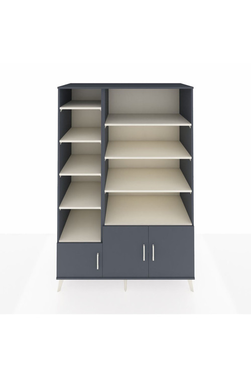 Kronos Dolap 10 Raflı 3 Kapaklı 132 x 59 x 195 cm Antrasit - Antrasit - Aytaşı