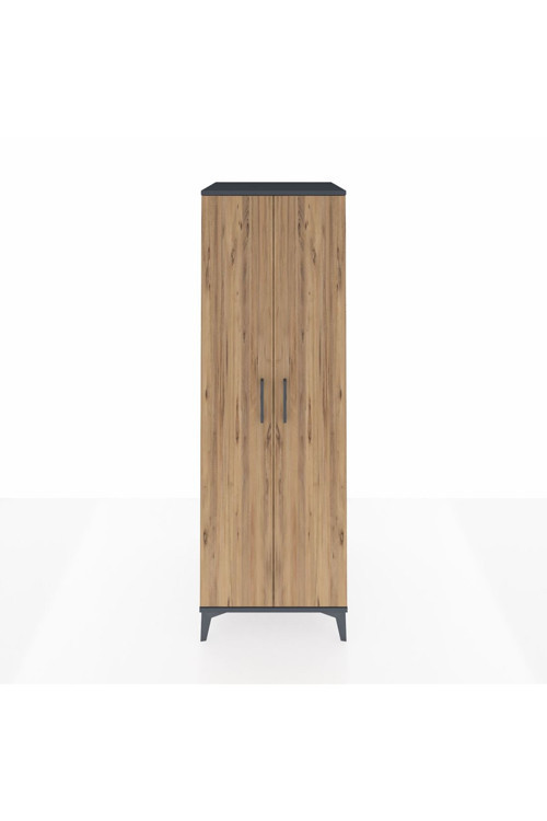 Kronos Dolap 4 Raflı 2 Kapaklı 60 x 59 x 182 cm Antrasit - Çam