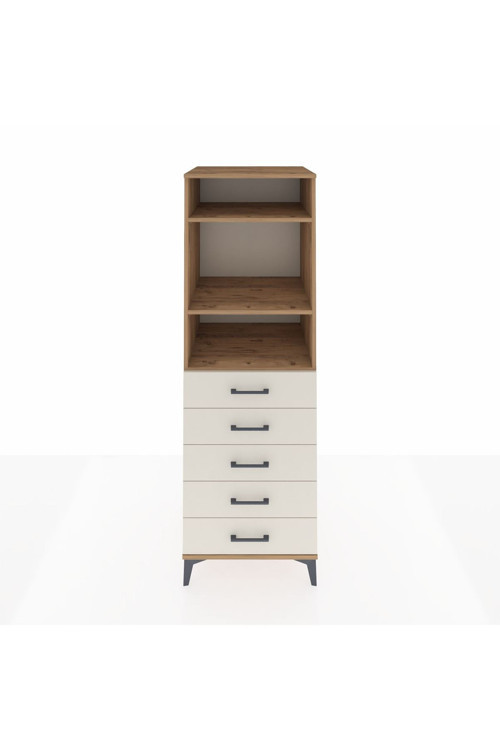 Kronos Dolap 3 Raflı 5 Çekmeceli 60 x 59 x 182 cm Çam - Aytaşı