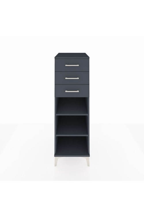 Kronos Dolap 2 Raflı 3 Çekmeceli 44 x 59 x 134 cm Antrasit - Antrasit