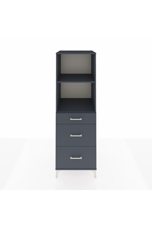 Kronos Dolap 2 Raflı 3 Çekmeceli 60 x 59 x 182 cm Antrasit - Antrasit