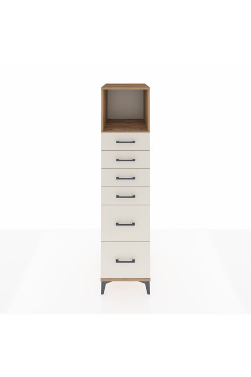 Kronos Dolap 1 Raflı 6 Çekmeceli 44 x 59 x 182 cm Çam - Aytaşı