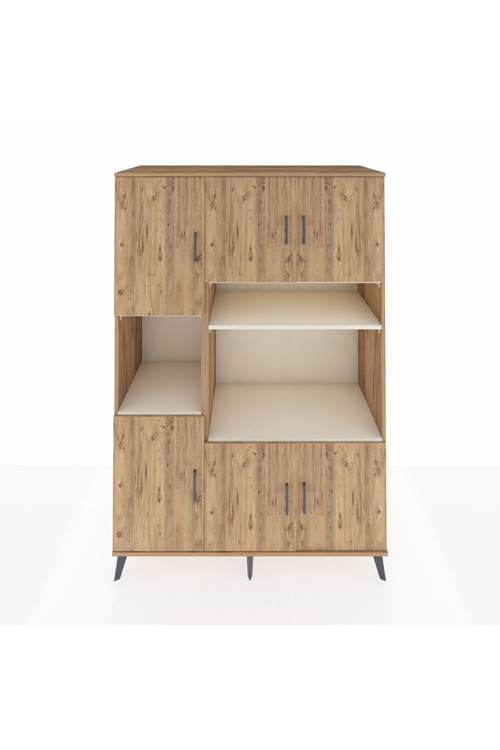 Kronos Dolap 9 Raflı 6 Kapaklı 132x59x195 Çam-Çam/Aytaşı