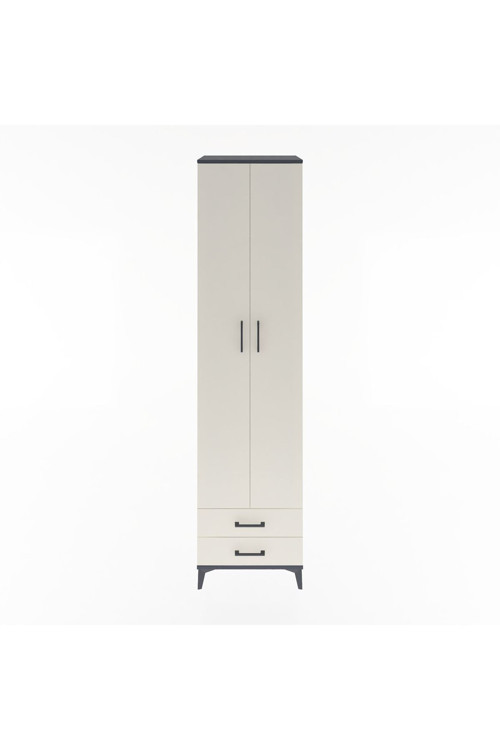 Hyperion Dolap 6 Raflı 2 Çekmeceli 2 Kapaklı 60 x 44 x 243 cm Antrasit - Aytaşı