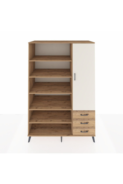 Kronos Dolap 9 Raflı 3 Çekmeceli 1 Kapaklı 132 x 59 x 195 cm Çam - Aytaşı - Çam