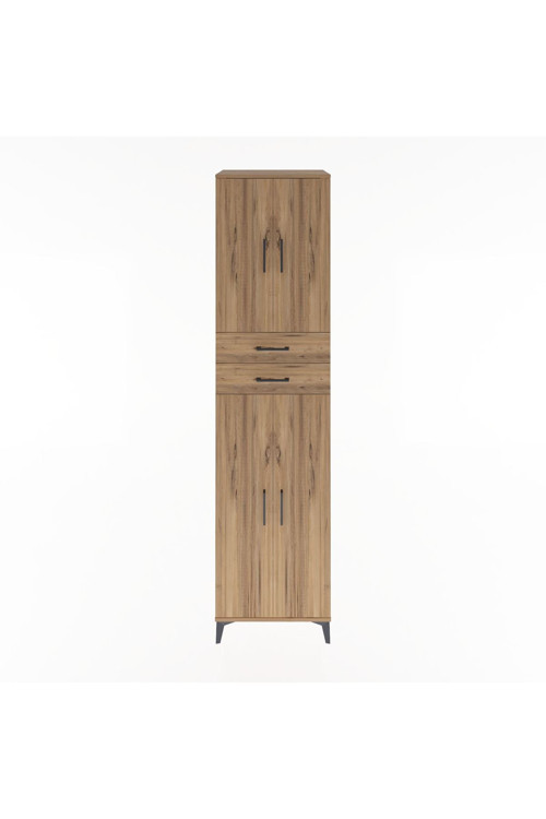 Hyperion Dolap 5 Raflı 2 Çekmeceli 4 Kapaklı 60 x 44 x 243 cm Çam - Çam
