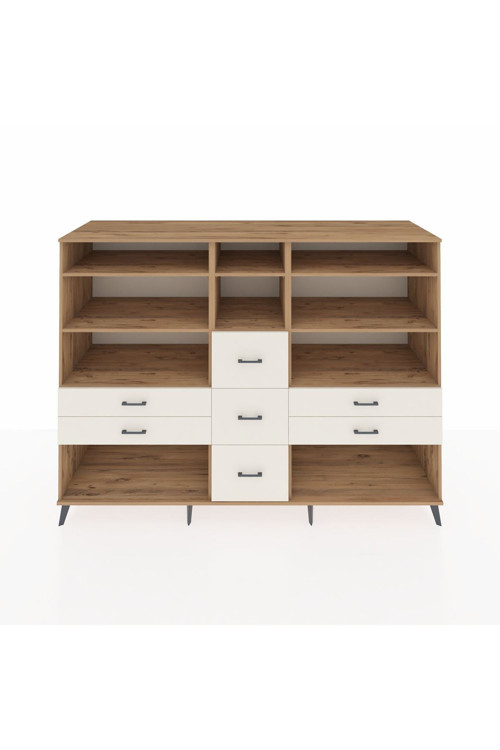 Kronos Dolap 8 Raflı 7 Çekmeceli 220 x 59 x 163 cm Çam - Çam - Aytaşı