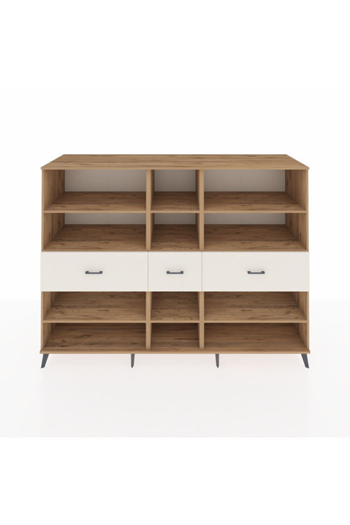 Kronos Dolap 9 Raflı 3 Çekmeceli 220 x 59 x 163 cm Çam - Çam - Aytaşı