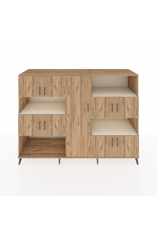 Kronos Dolap 10 Raflı 9 Kapaklı 220 x 59 x 163 cm Çam - Çam - Aytaşı
