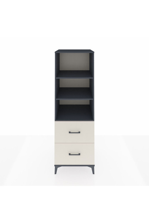 Kronos Dolap 3 Raflı 2 Çekmeceli 60 x 59 x 182 cm Antrasit - Aytaşı