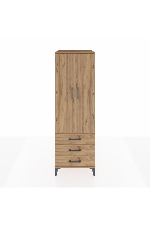 Kronos Dolap 1 Raflı 3 Çekmeceli 1 Askılı 60 x 59 x 182 cm Çam - Çam