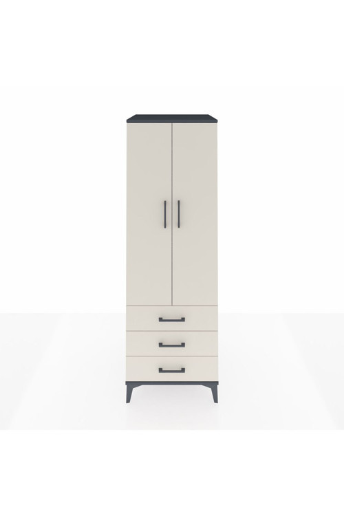 Kronos Dolap 1 Raflı 3 Çekmeceli 1 Askılı 60 x 59 x 182 cm Antrasit - Aytaşı