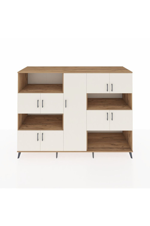 Kronos Dolap 10 Raflı 9 Kapaklı 220 x 59 x 163 cm Çam - Aytaşı - Çam