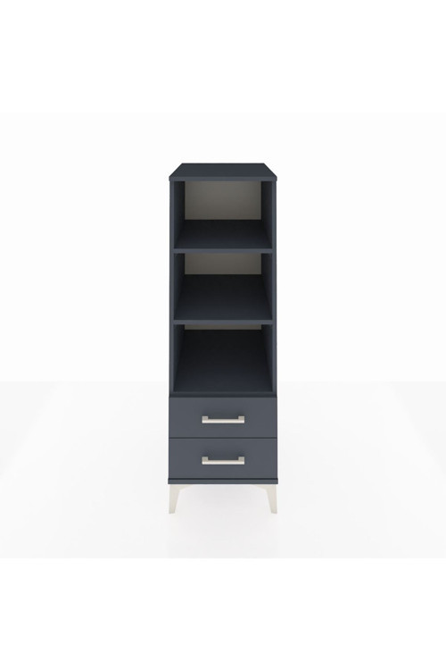Kronos Dolap 3 Raflı 2 Çekmeceli 44 x 59 x 134 cm Antrasit - Antrasit