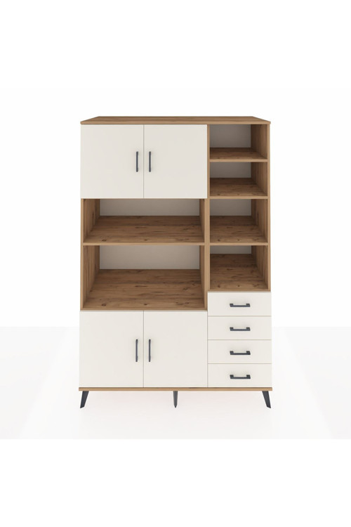 Kronos Dolap 9 Raflı 4 Çekmeceli 4 Kapaklı 132 x 59 x 195 cm Çam - Aytaşı - Aytaşı