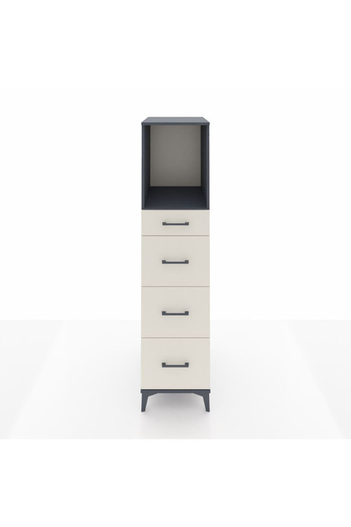 Kronos Dolap 1 Raflı 4 Çekmeceli 44 x 59 x 182 cm Antrasit - Aytaşı