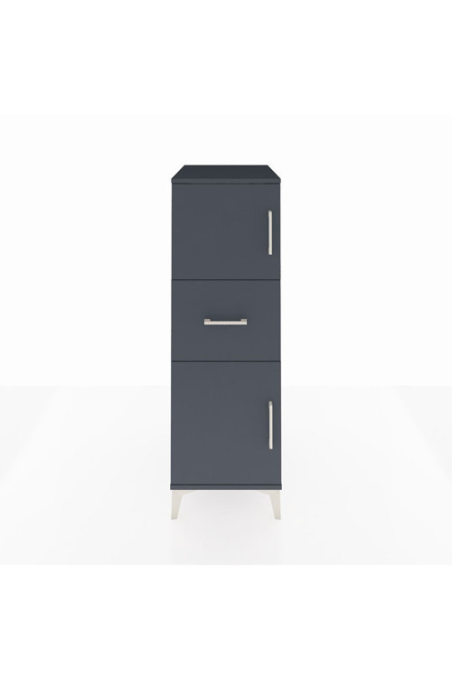 Kronos Dolap 1 Raflı 1 Çekmeceli 2 Kapaklı 44 x 59 x 134 cm Antrasit - Antrasit