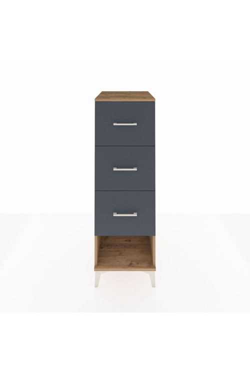 Kronos Dolap 3 Çekmeceli 44 x 59 x 134 cm Çam - Antrasit