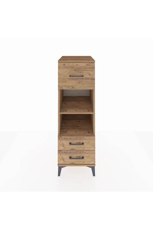 Kronos Dolap 2 Raflı 3 Çekmeceli 44x59x134 Çam-Çam