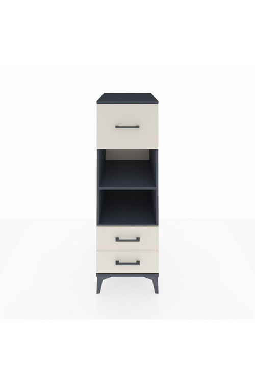 Kronos Dolap 2 Raflı 3 Çekmeceli 44x59x134 Antrasit-Aytaşı