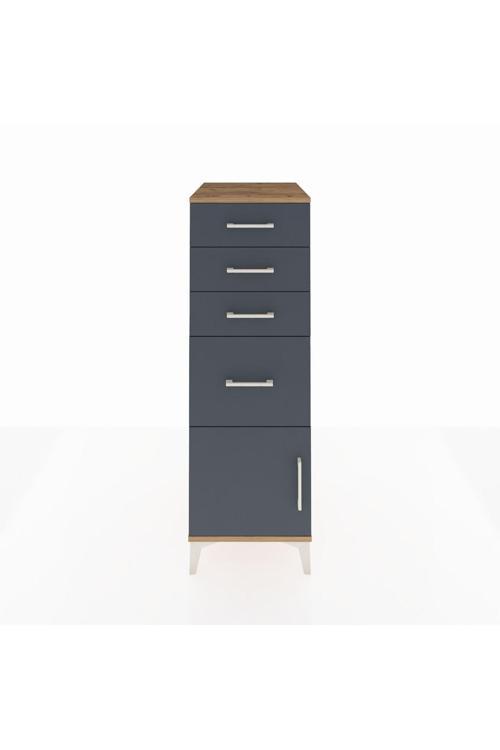 Kronos Dolap 4 Çekmeceli Tek Kapaklı 44x59x134 Çam-Antrasit