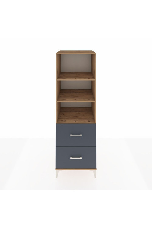 Kronos Dolap 3 Raflı 2 Çekmeceli 60 x 59 x 182 cm Çam - Antrasit