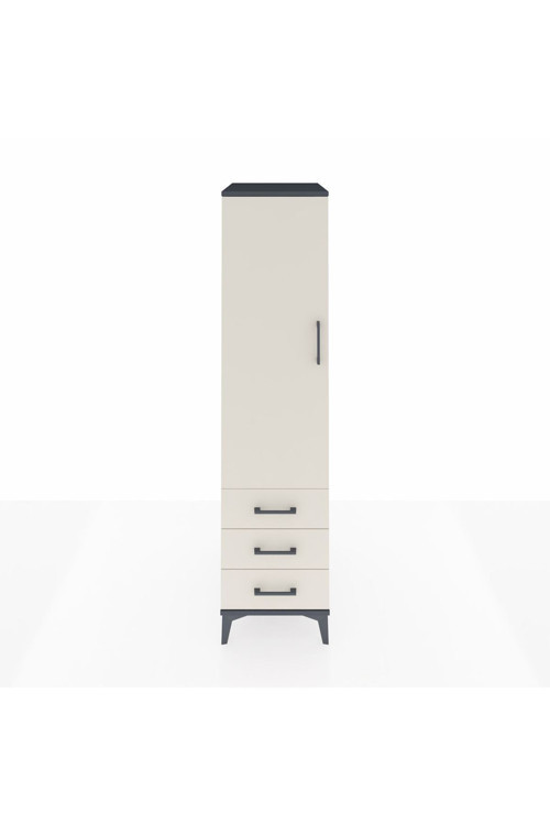 Kronos Dolap 1 Raflı 3 Çekmeceli 1 Askılı 44 x 59 x 182 cm Antrasit - Aytaşı
