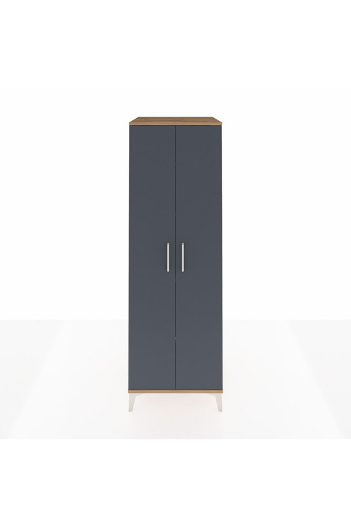 Kronos Dolap 4 Raflı 2 Kapaklı 60 x 59 x 182 cm Çam - Antrasit