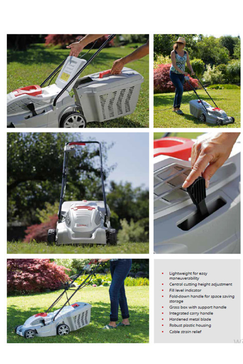 ELEKTİKLİ ÇİM BİÇME MAKİNASI 1400W BAKIR SARGILI 34 CM