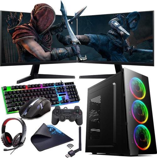 I5 10400F 16GB 240SSD 1TB HDD 4GB RX550 Çift 24" Monitörlü (Gaming SET)