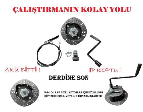  12 HP DİZEL ÇAPA MAKİNASI  UYUMLU MARŞLI,KURMALI STARTER