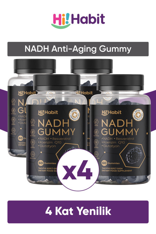 Nadh Koenzim Resveratrol, Glutatyon Gumyy Set (4Adet)