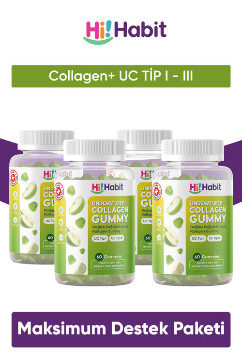 Doğası Değiştirilmemiş Kolajen Gummy 60 Adet – Uc Tip I & Iıı Undenatured Kollajen (240 Günlük)