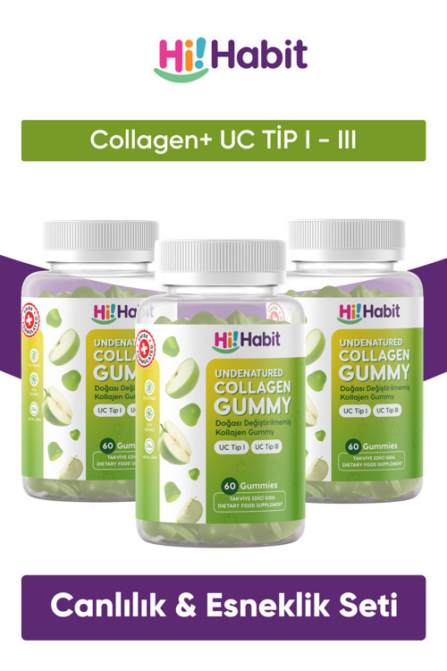 Doğası Değiştirilmemiş Kolajen Gummy 60 Adet – Uc Tip I & Iıı Undenatured Kollajen (90 Günlük)