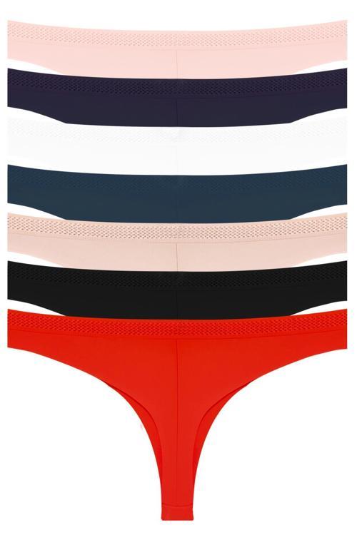 Basic Lazer Kesim File Lastikli Brezilya Külot 7'li Paket