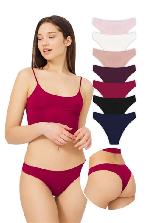 Pamuklu Basic Kadın Brezilya Külot 7'li Paket