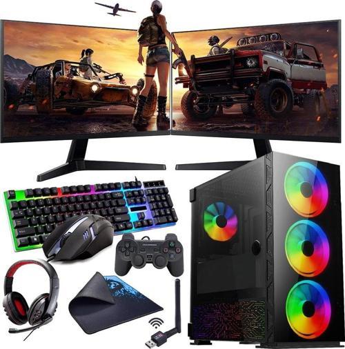 INTEL i3 13100F 16GB 240SSD 1TB HDD 12GB RTX3060 Çift 24" Mon. (Gaming SET)