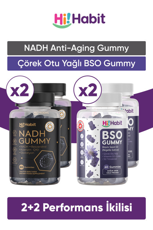 Nadh Koenzim Q10 - Bso Çörek Otu Yağı Gummy Takviye Edici Gıda Seti