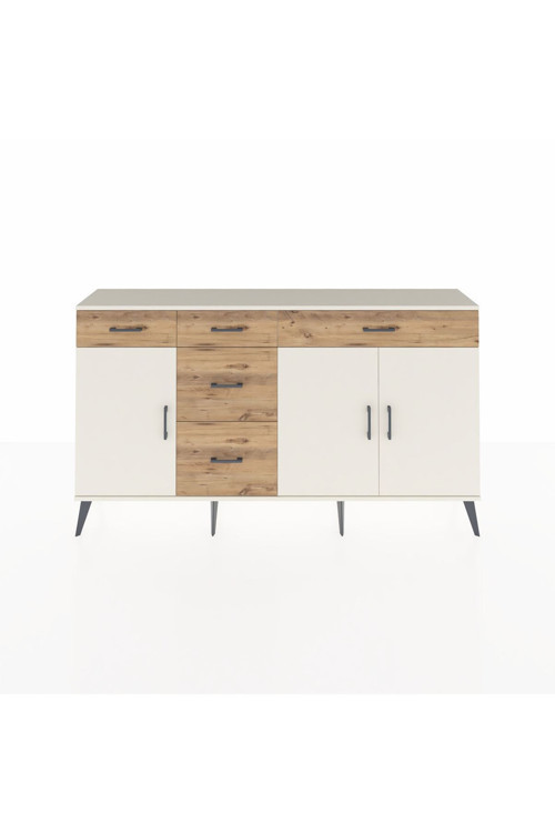 Arges Konsol 2 Raflı 5 Çekmeceli 3 Kapaklı 176 x 30 x 99 cm Aytaşı - Aytaşı - Çam