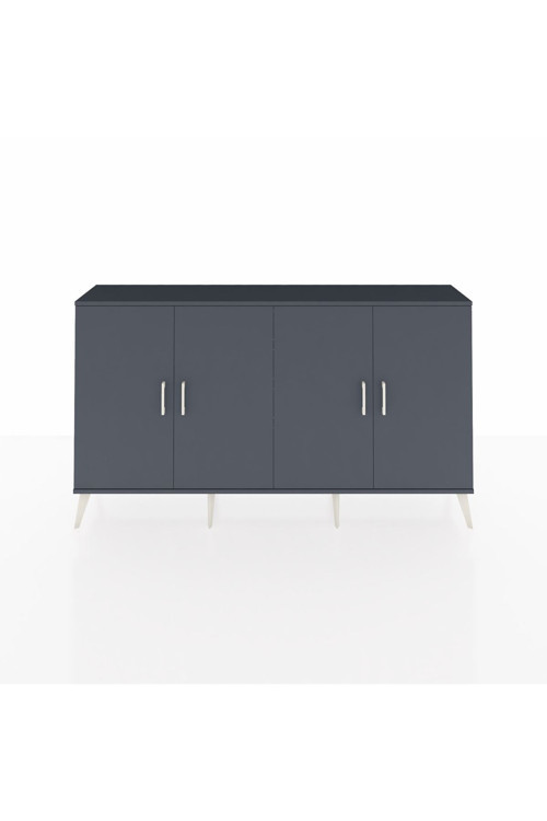 Arges Konsol 6 Raflı 4 Kapaklı 176x30x99 Antrasit-Antrasit/Çam